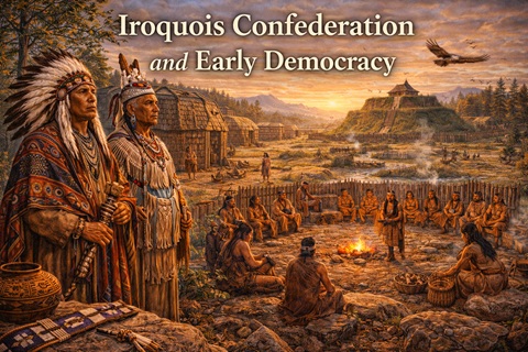 Iroquois leaders at council gathering
