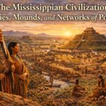 Mississippian city at sunset