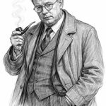 Pencil drawing of George Smiley
