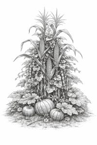 3 Sisters of maize, beans, and squash