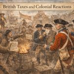 Colonists confront British soldiers over taxes