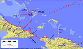 Map showing voyages of Columbus