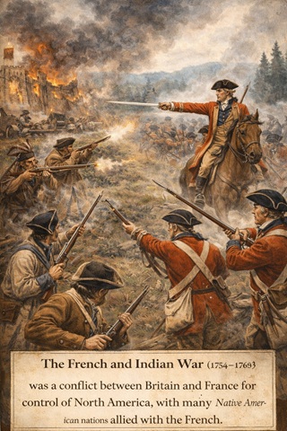 French and Indian War battle scene