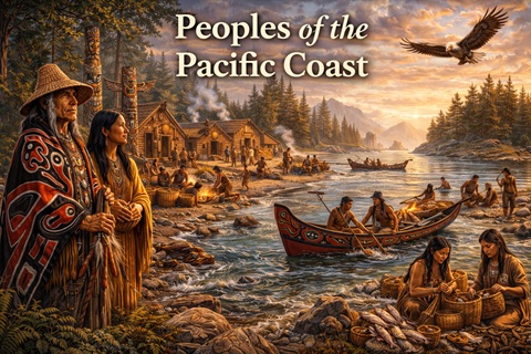 Indigenous village life on the Pacific coast