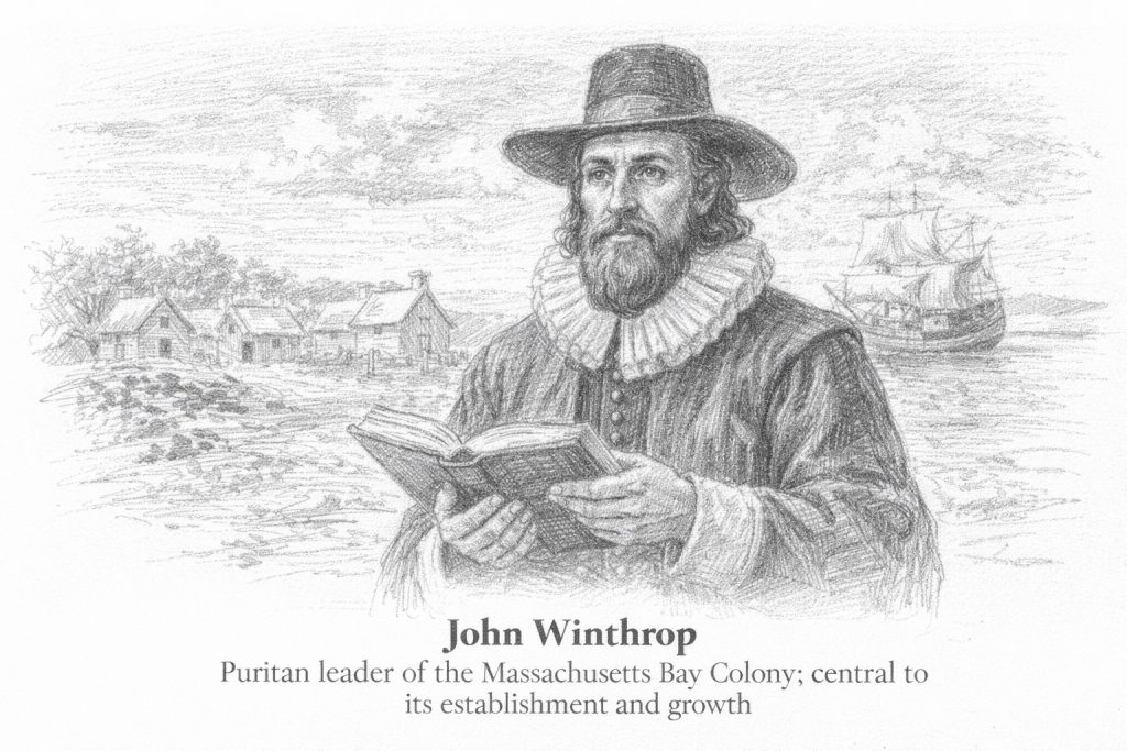 Image depicting John Winthrop, Puritan leader of the Massachusetts Bay Colony