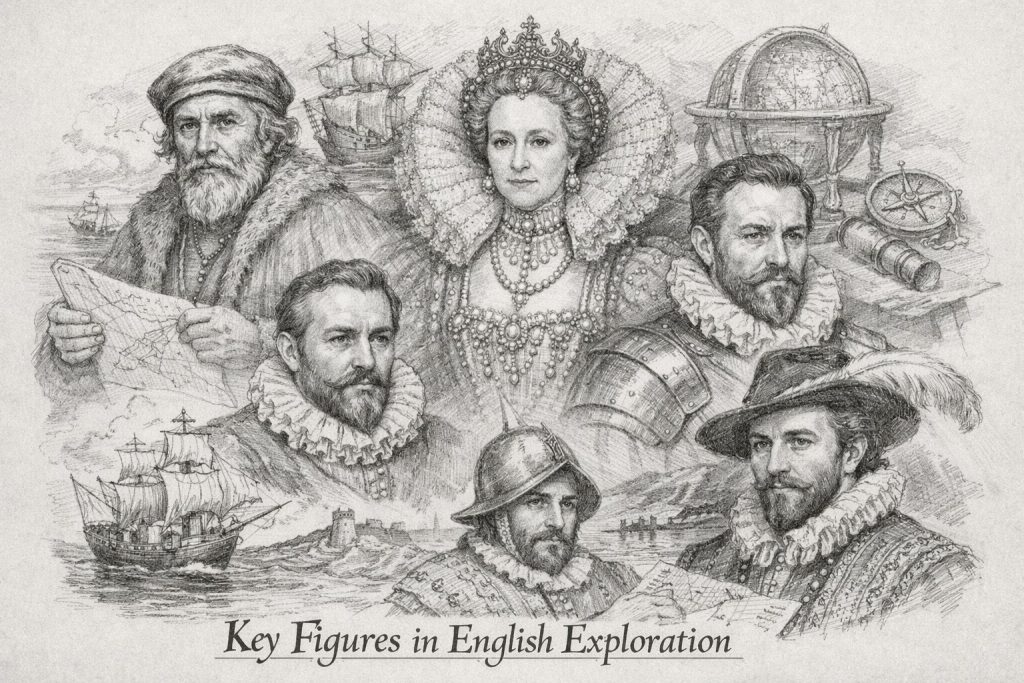 Key figures in England's path from discovery to settlement 