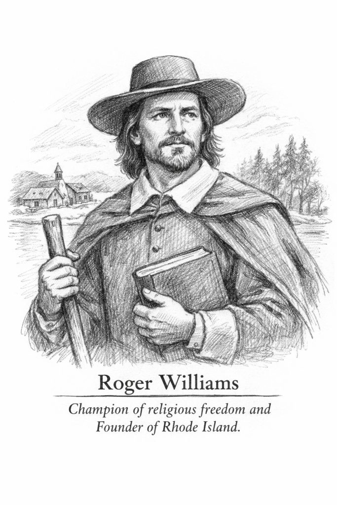 Artist's depiction of Roger Williams