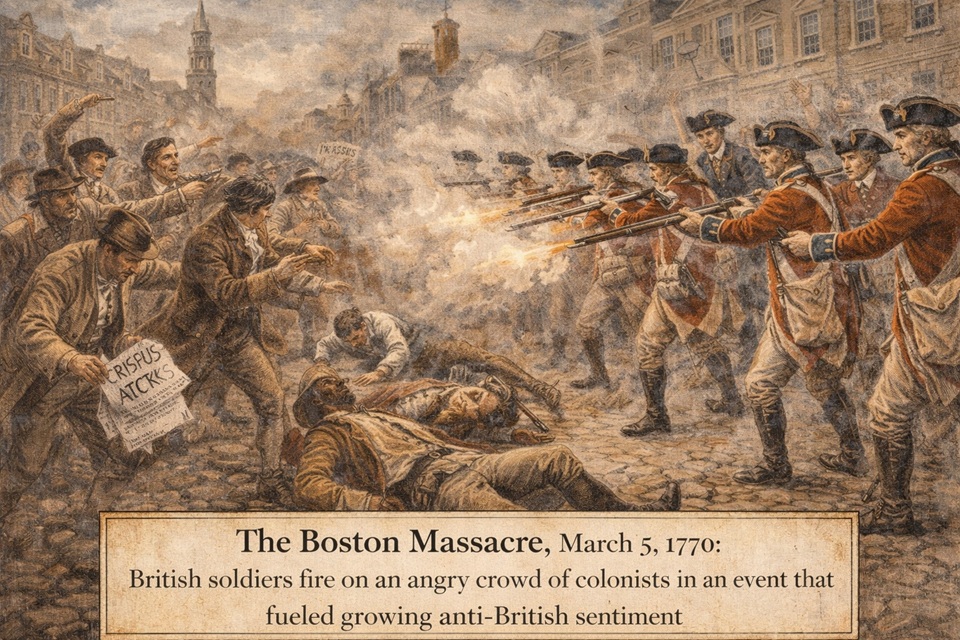 Artist's depiction of the Boston Massacre