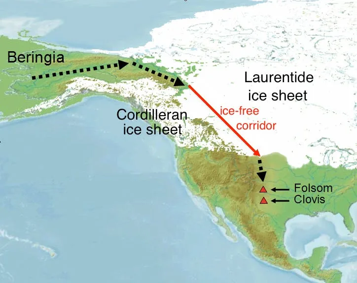 Map of Beringia migration